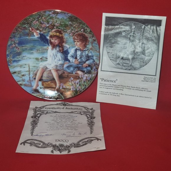 Reco Hearts and Flowers Patience  Sandra Kuck Decorative Plate 1991 - Picture 10 of 11